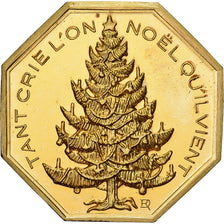 França, Token, Amour et Mariage, Voeux, Bronze Dourado, MS(63)
