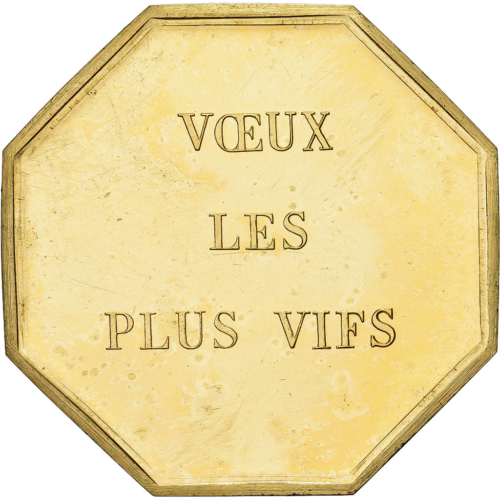 France, Token, Amour et Mariage, Voeux, Gilt Bronze, MS(63)