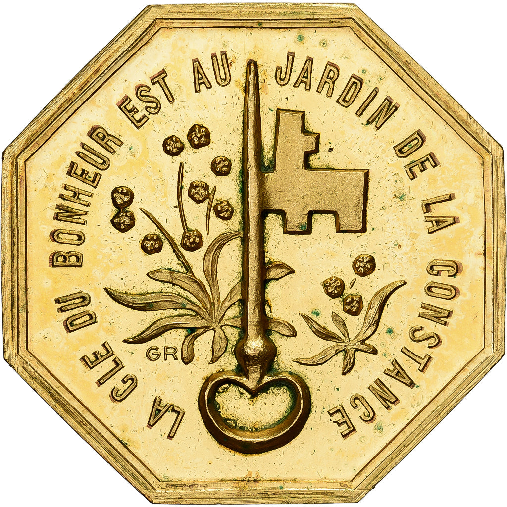 Francja, Token, Amour et Mariage, Voeux, Pokryty brązem, MS(63)