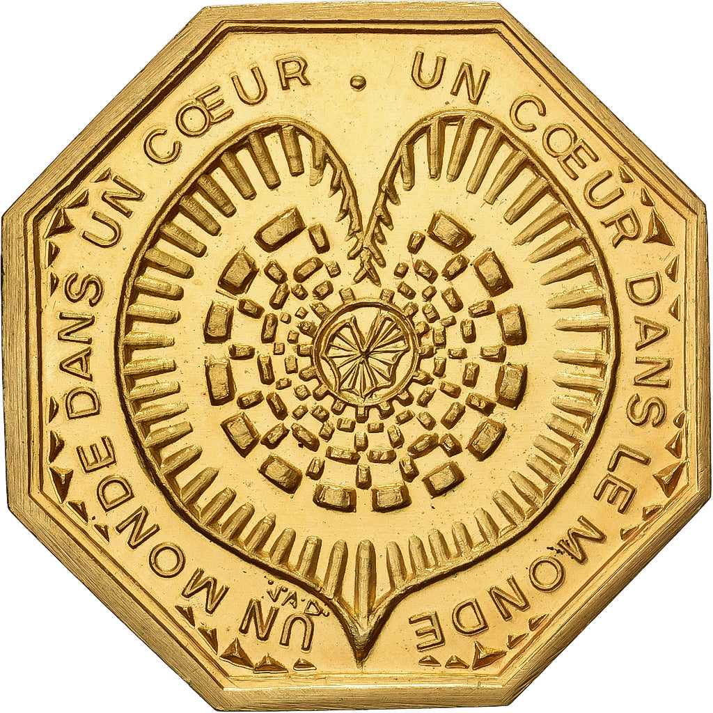 France, Jeton, Amour et Mariage, Voeux, Gilt Bronze, SPL