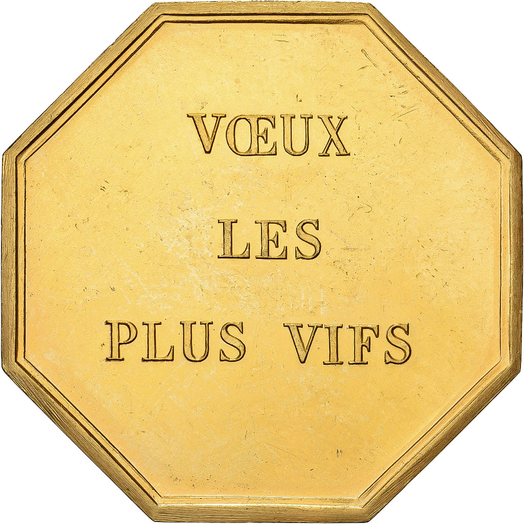 France, Jeton, Amour et Mariage, Voeux, Gilt Bronze, SPL