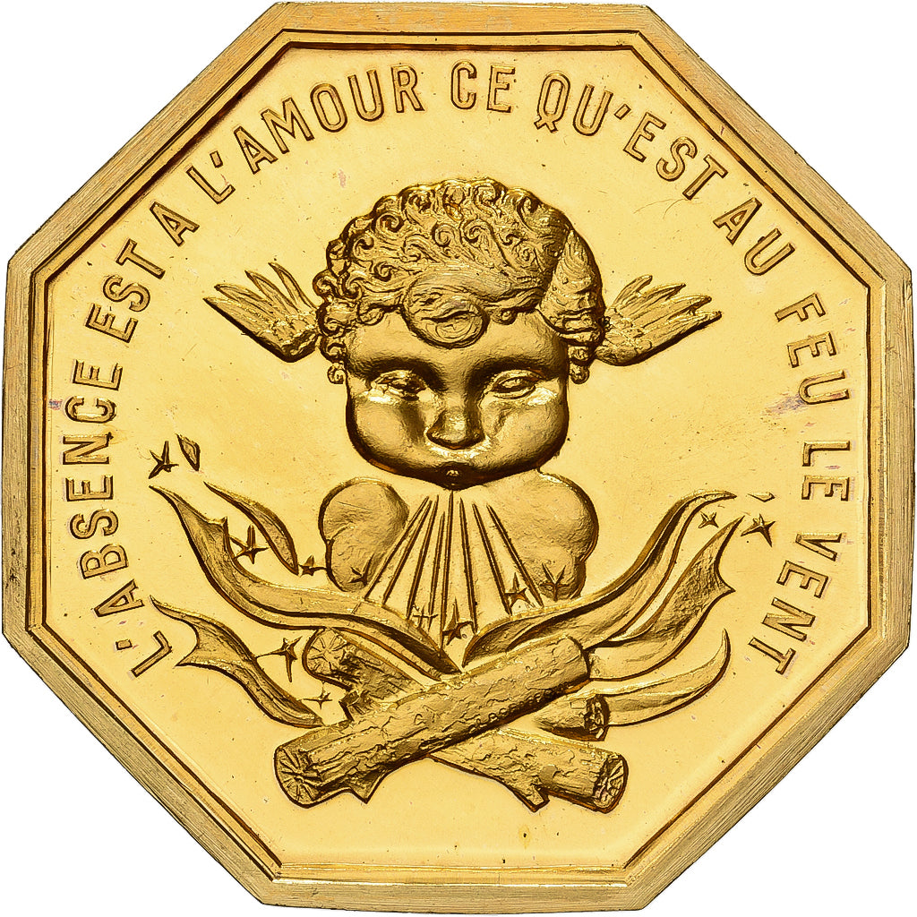 Frankreich, betaalpenning, Amour et Mariage, Voeux, Gilt Bronze, UNZ