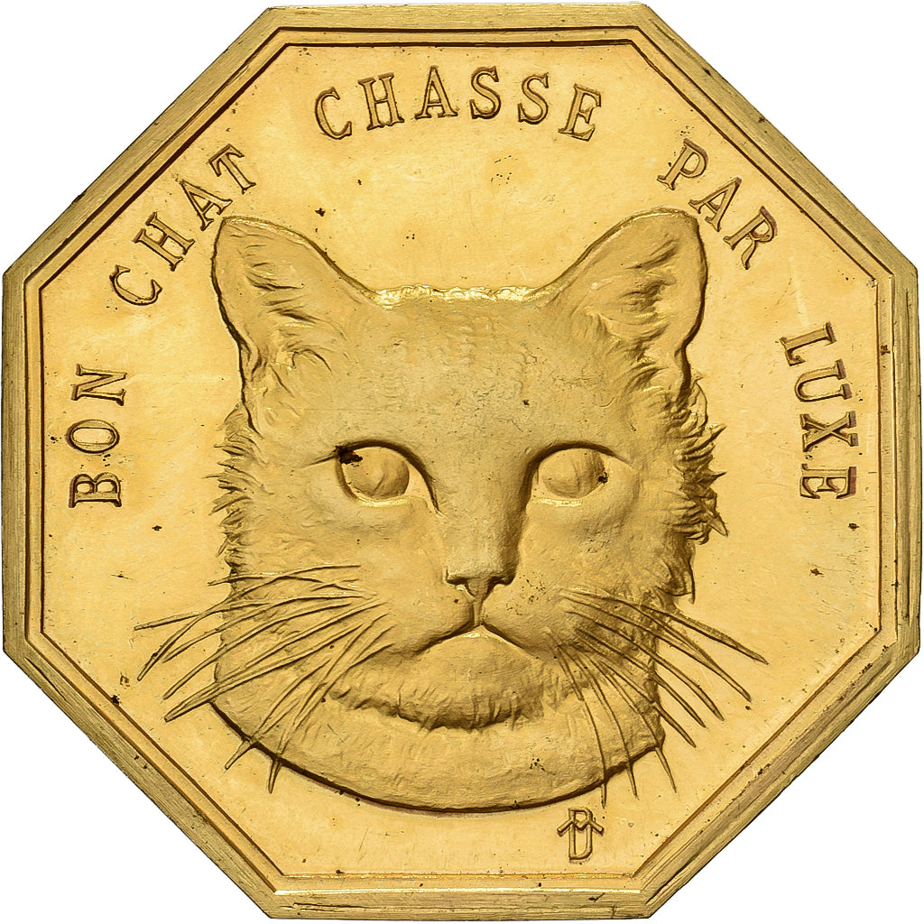 Frankrijk, Token, Amour et Mariage, Voeux, Gilt Bronze, Bon Chat chasse par