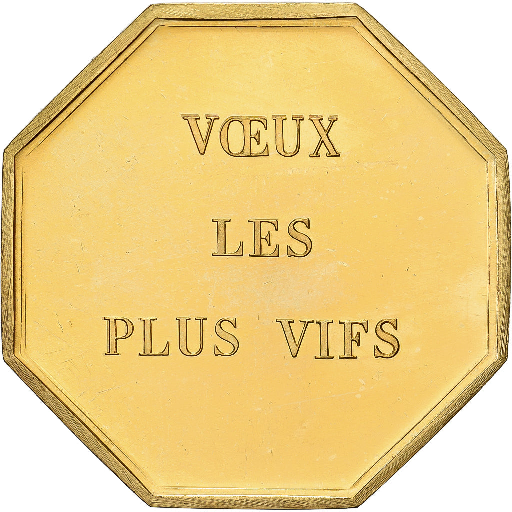 França, Token, Amour et Mariage, Voeux, Bronze Dourado, MS(63)