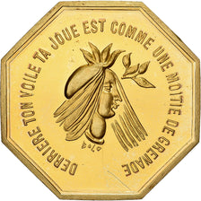 França, Token, Amour et Mariage, Voeux, Bronze Dourado, Belo, MS(63)