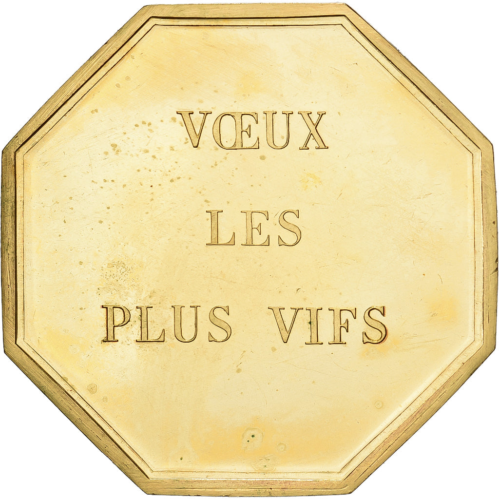 France, Token, Amour et Mariage, Voeux, Gilt Bronze, MS(63)