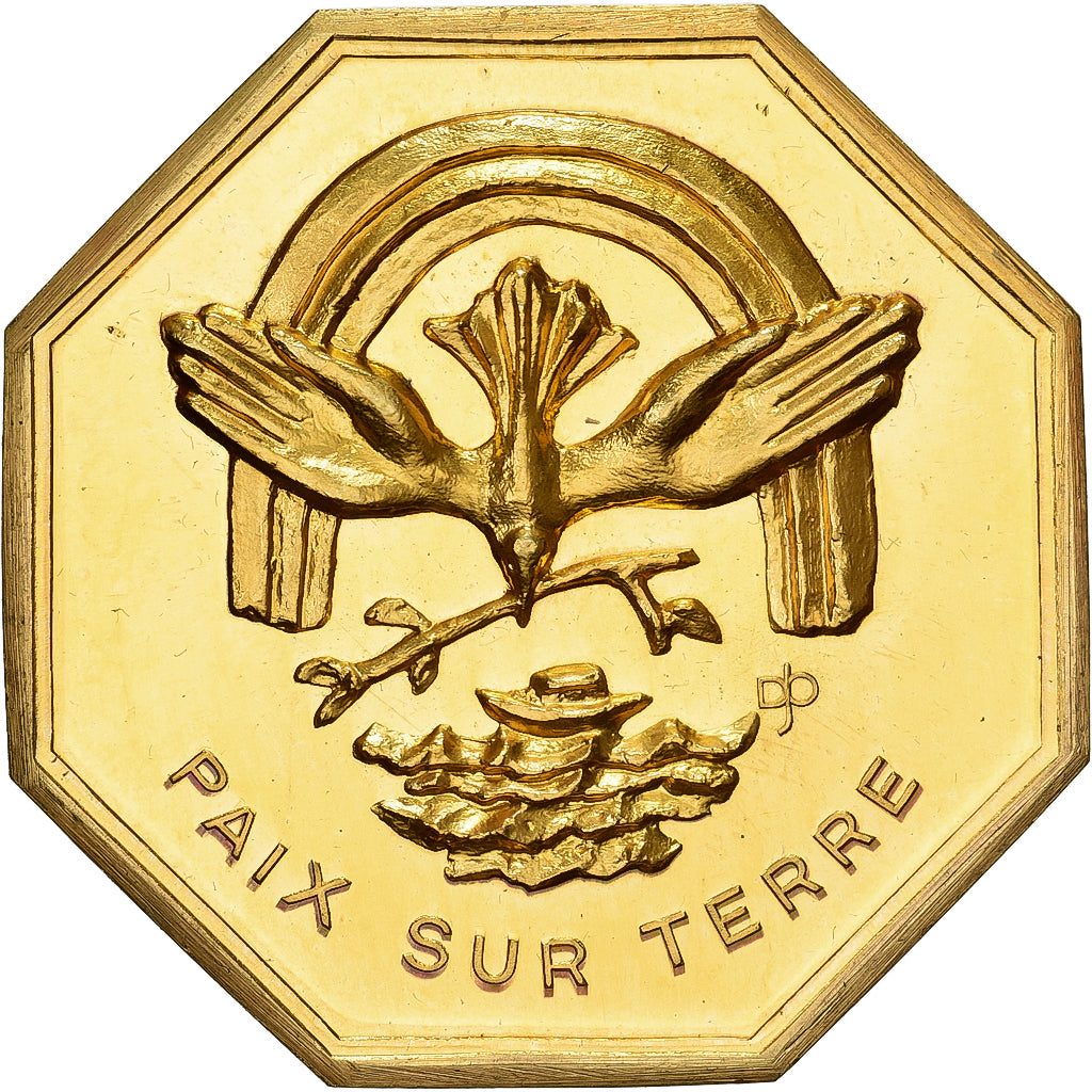 Francja, Token, Amour et Mariage, Voeux, Pokryty brązem, Paix sur Terre, MS(63)