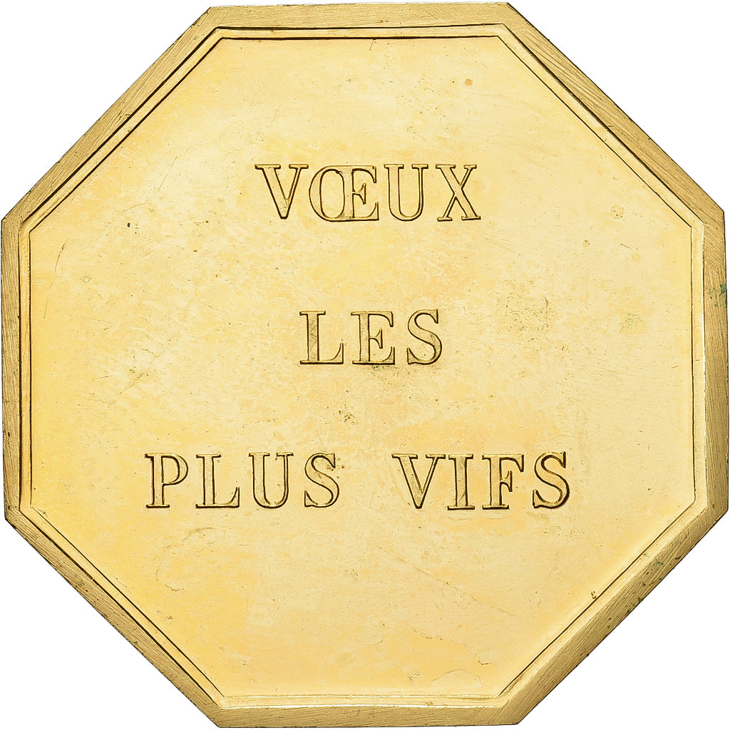 Francja, Token, Amour et Mariage, Voeux, Pokryty brązem, Chamoix, MS(63)