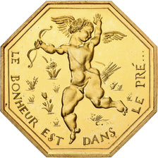 Frankrijk, Token, Amour et Mariage, Voeux, Gilt Bronze, Le Bonheur est dans le