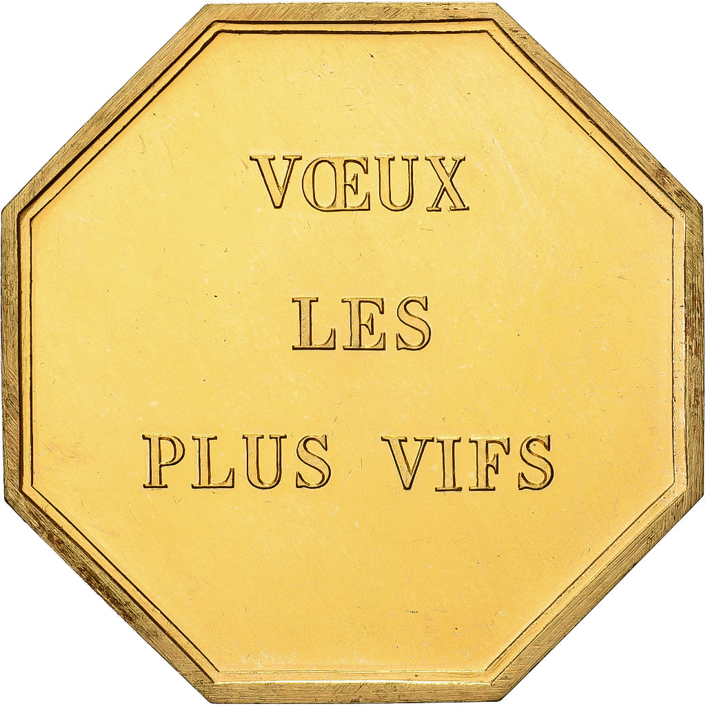 Frankrijk, Token, Amour et Mariage, Voeux, Gilt Bronze, Le Bonheur est dans le
