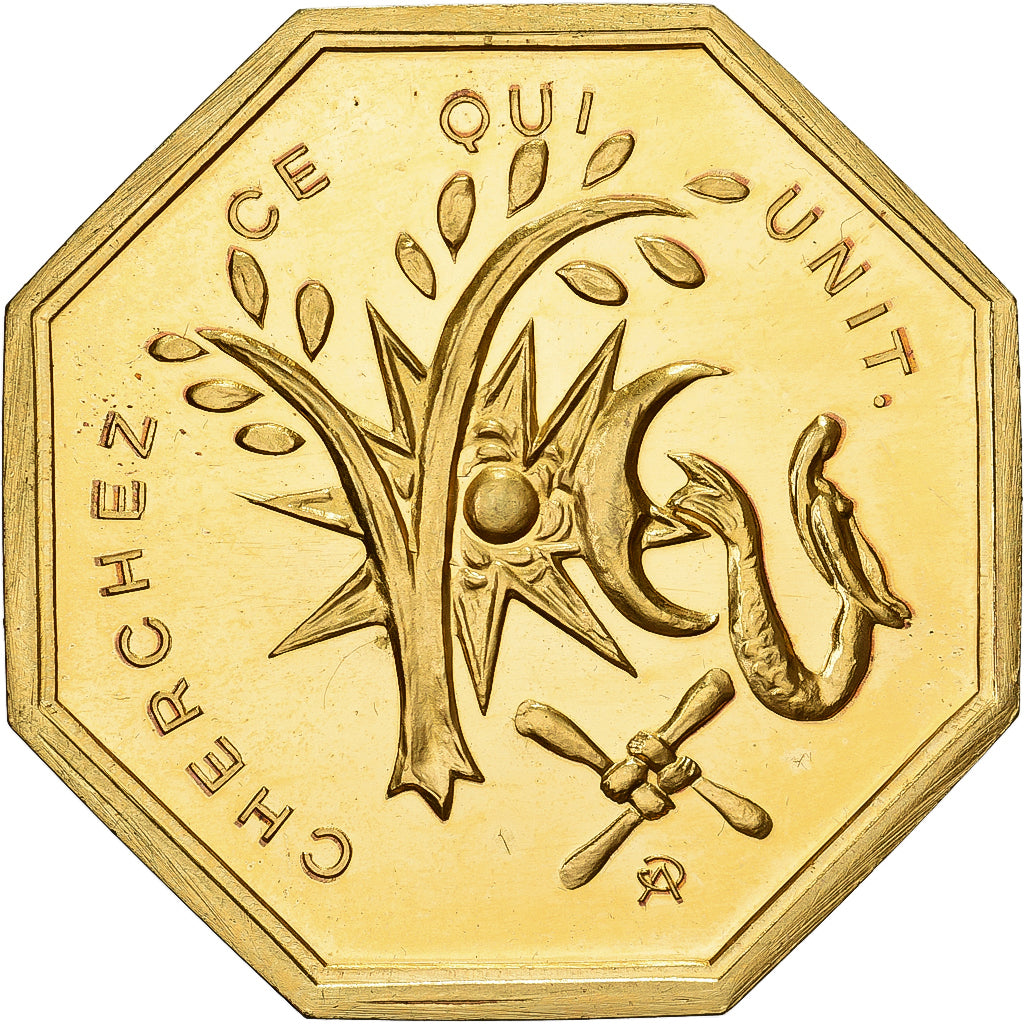 Frankreich, betaalpenning, Amour et Mariage, Voeux, Gilt Bronze, Cherchez ce qui