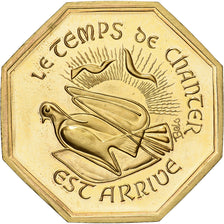 France, Token, Amour et Mariage, Voeux, Gilt Bronze, Belo, MS(63)