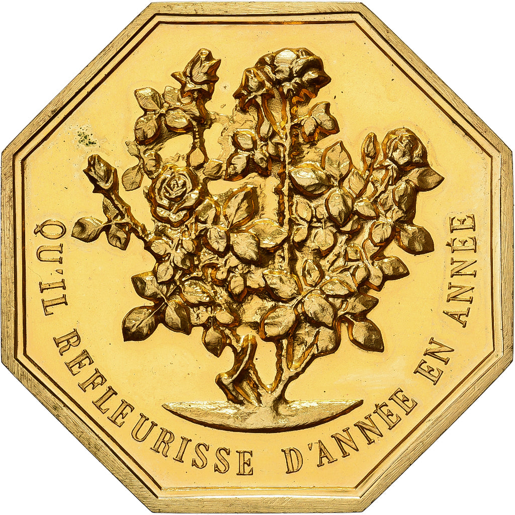 France, Token, Amour et Mariage, Voeux, Gilt Bronze, MS(63)