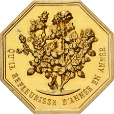 France, Jeton, Amour et Mariage, Voeux, Gilt Bronze, SPL