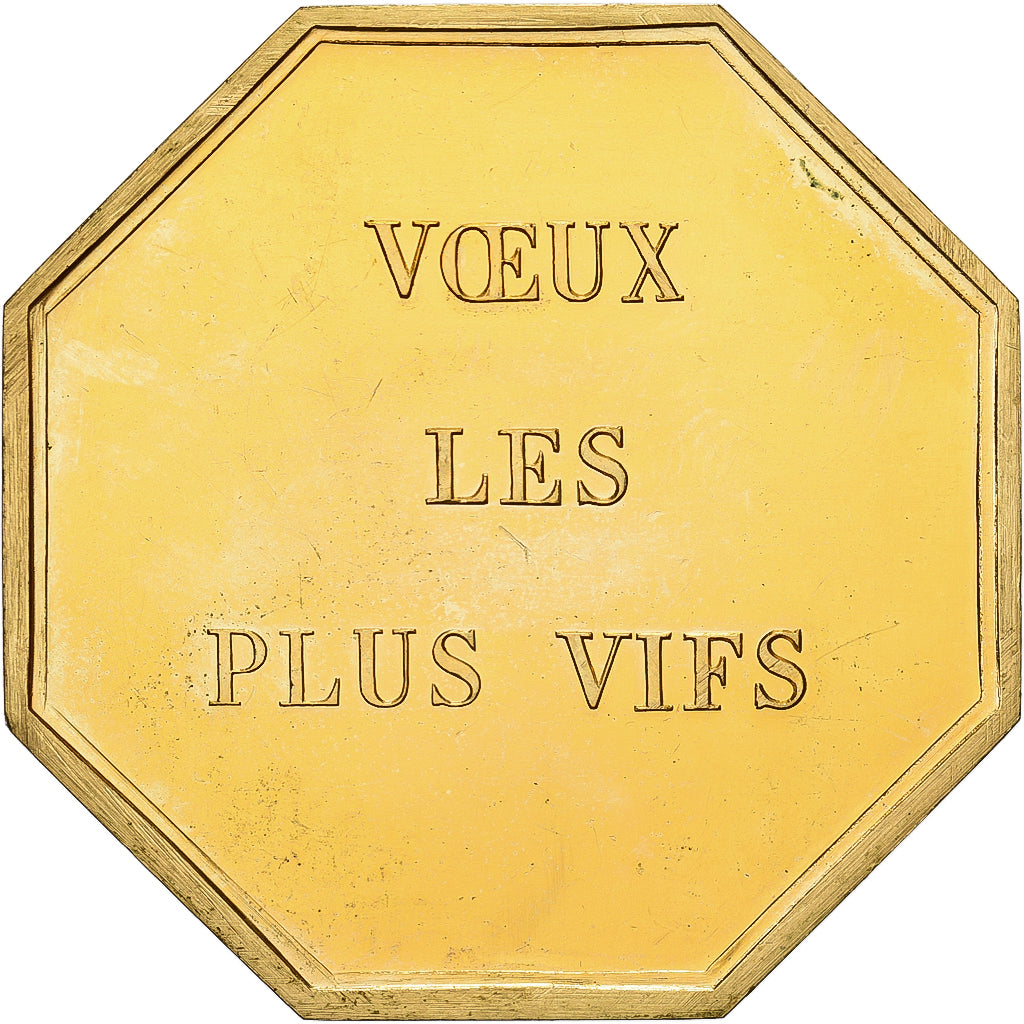 France, Token, Amour et Mariage, Voeux, Gilt Bronze, MS(63)