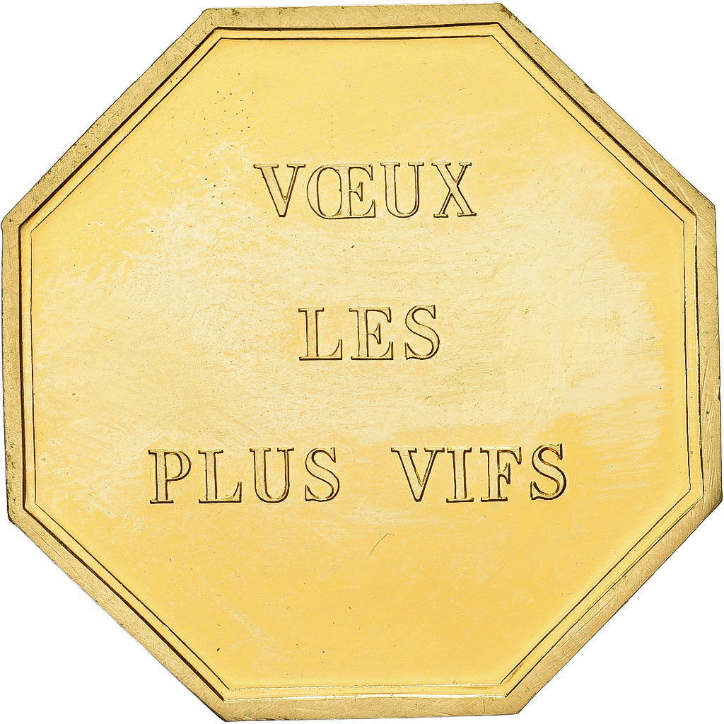 France, Token, Amour et Mariage, Voeux, Gilt Bronze, MS(63)