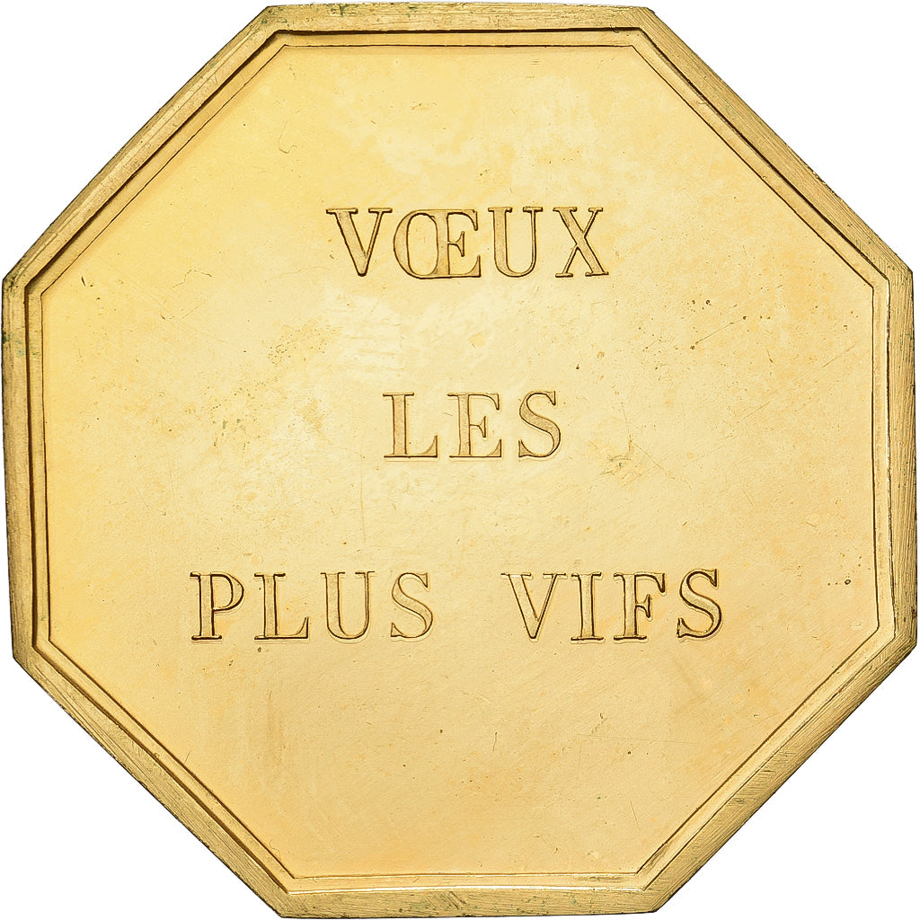 France, Token, Amour et Mariage, Voeux, Gilt Bronze, MS(63)