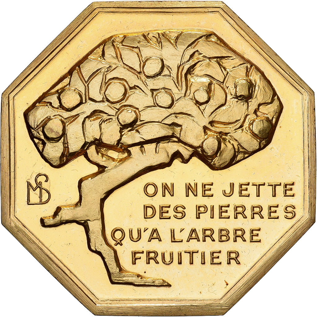 Francja, Token, Amour et Mariage, Voeux, Pokryty brązem, Arbre, MS(63)