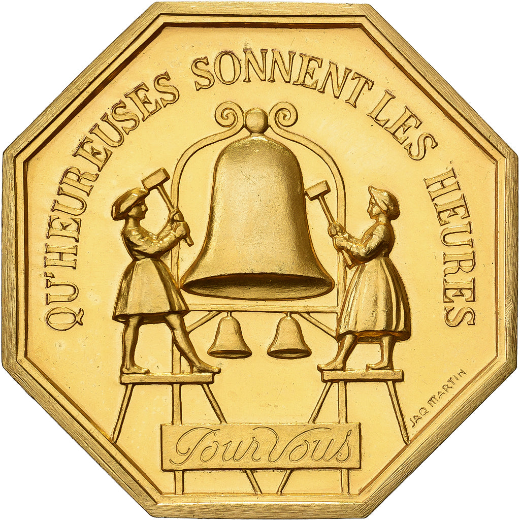 Francia, ficha, Amour et Mariage, Voeux, Bronzo dorato, Martin, SPL