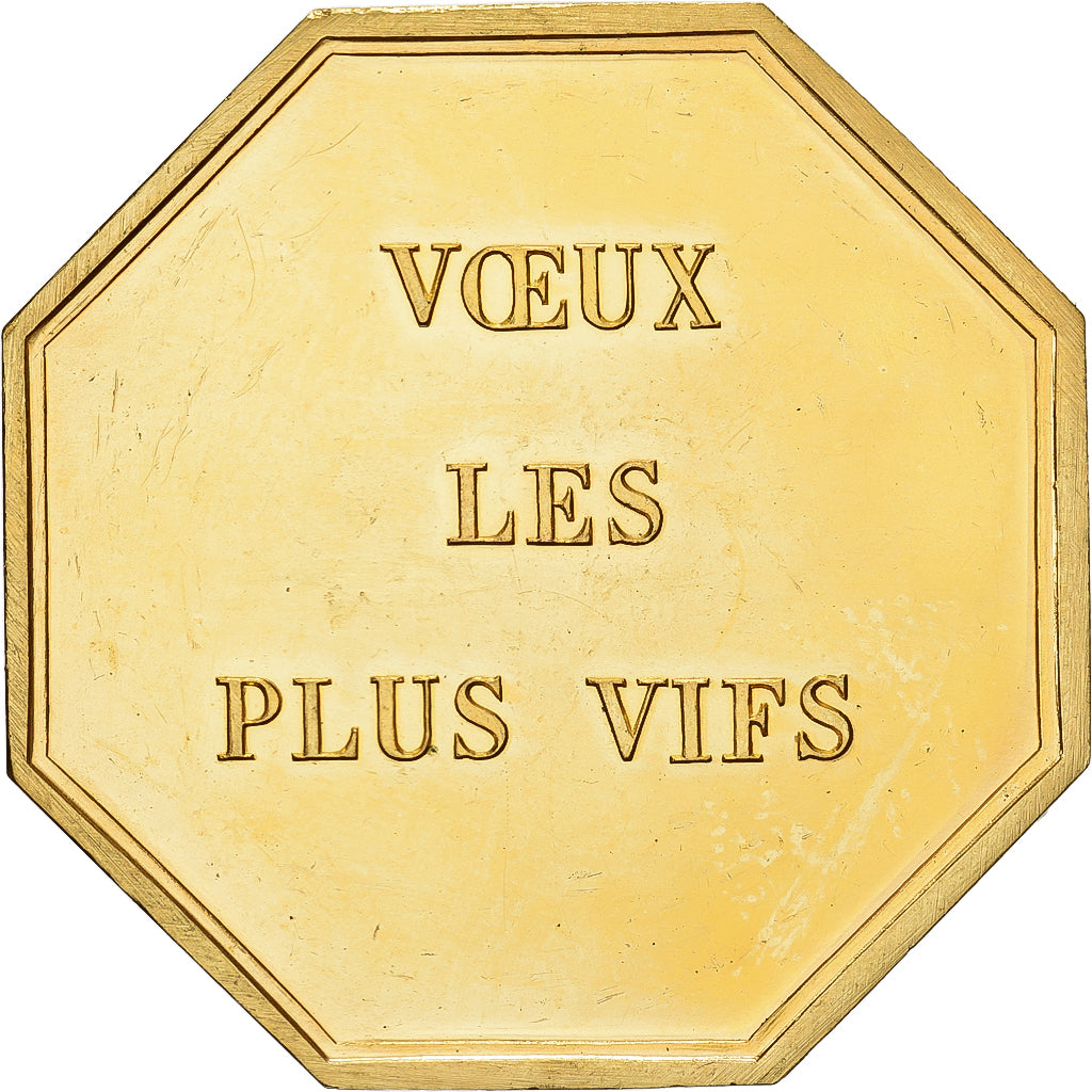 Francia, ficha, Amour et Mariage, Voeux, Bronzo dorato, Martin, SPL