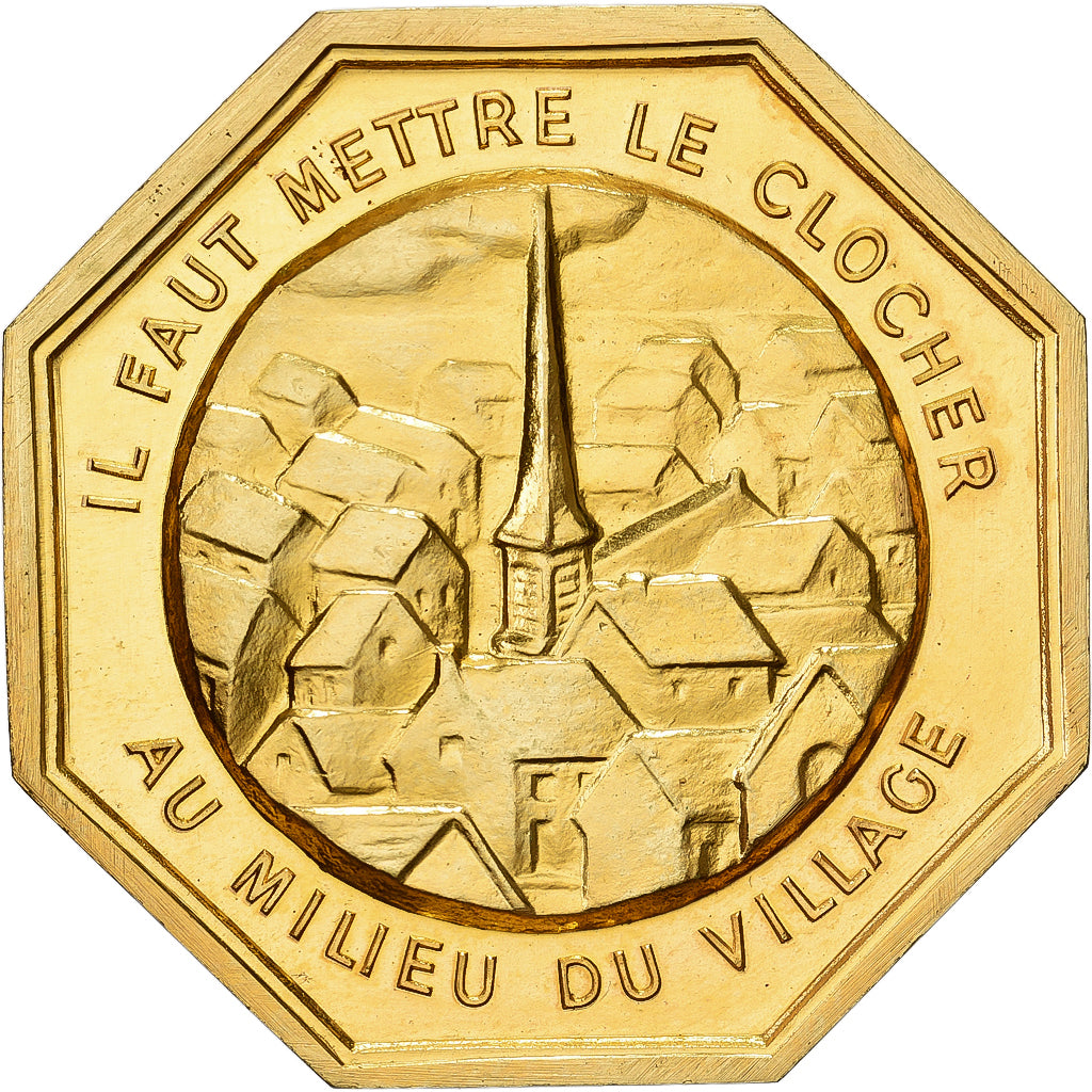 France, Token, Amour et Mariage, Voeux, Gilt Bronze, MS(63)