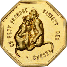 Frankrijk, Token, Amour et Mariage, Voeux, Gilt Bronze, Singes, UNC-