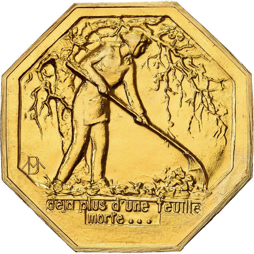 Frankreich, betaalpenning, Amour et Mariage, Voeux, Gilt Bronze, Feuilles