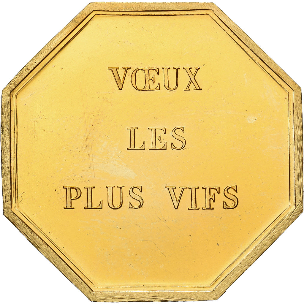 Frankreich, betaalpenning, Amour et Mariage, Voeux, Gilt Bronze, Feuilles