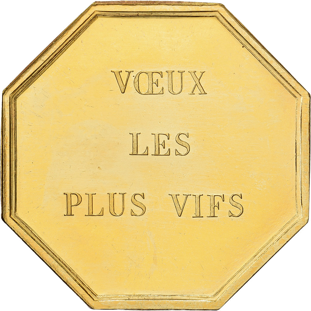 França, Token, Amour et Mariage, Voeux, Bronze Dourado, Belo, MS(63)
