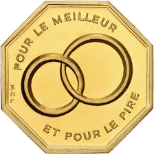 Francja, Token, Amour et Mariage, Voeux, Pokryty brązem, MS(63)