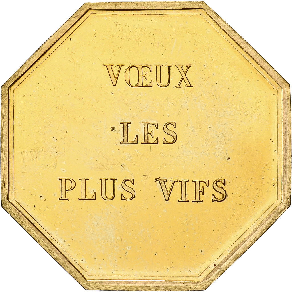 Frankreich, betaalpenning, Amour et Mariage, Voeux, Gilt Bronze, Aventure, UNZ