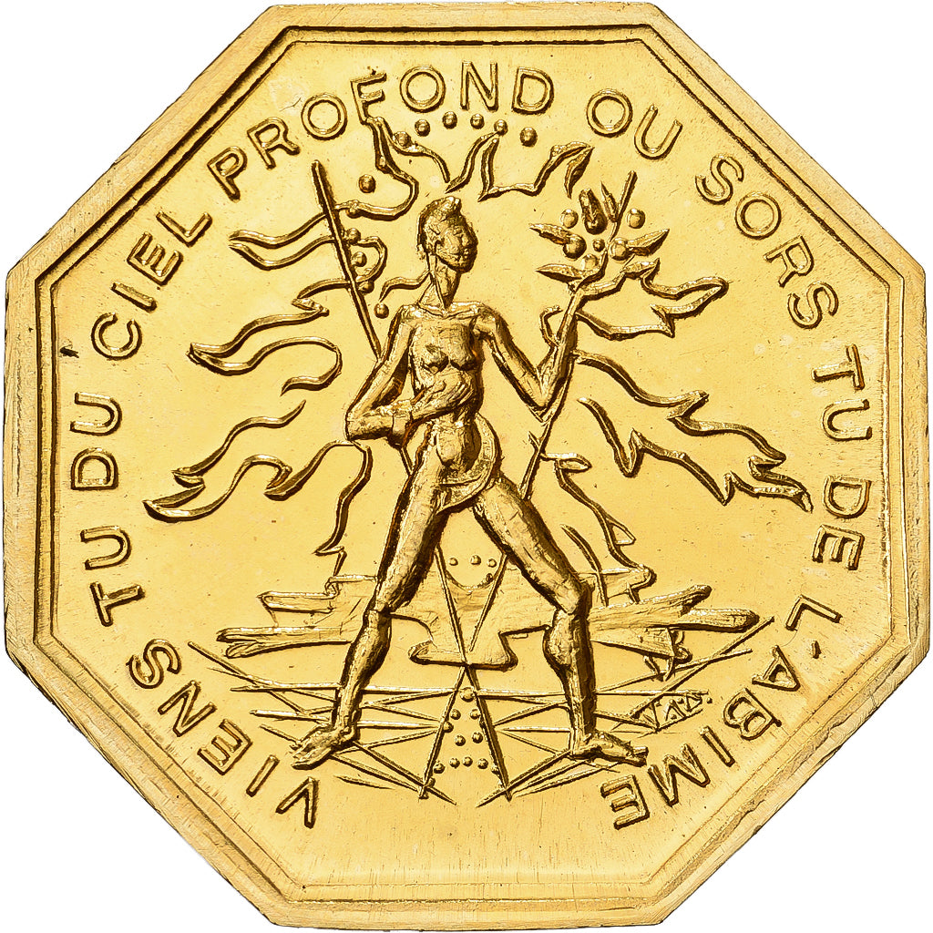 France, Token, Amour et Mariage, Voeux, Gilt Bronze, MS(64)