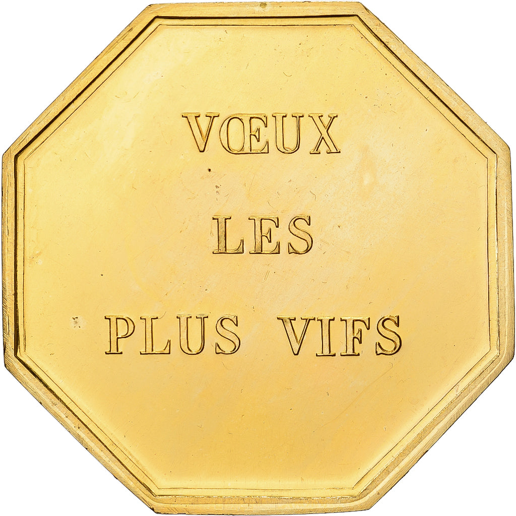 France, Token, Amour et Mariage, Voeux, Gilt Bronze, MS(64)