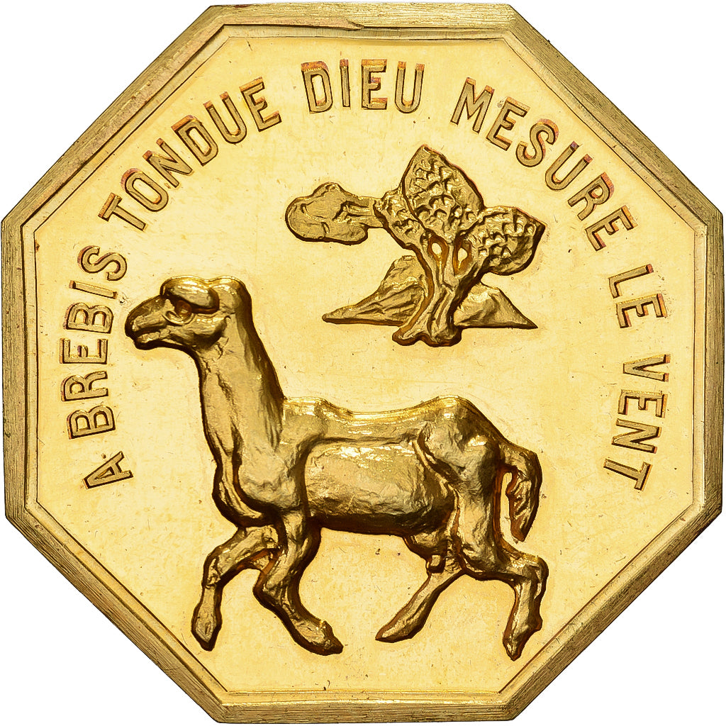 Francja, Token, Amour et Mariage, Voeux, Pokryty brązem, A Brebis tondue, Dieu