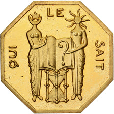 Frankreich, betaalpenning, Amour et Mariage, Voeux, Gilt Bronze, Qui le Sait?