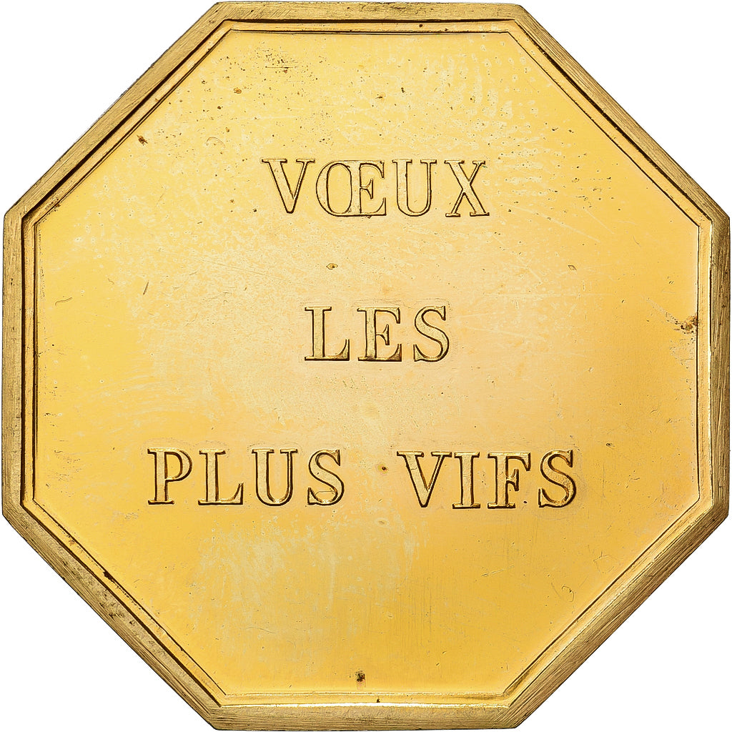 França, Token, Amour et Mariage, Voeux, Bronze Dourado, Colombe, MS(63)