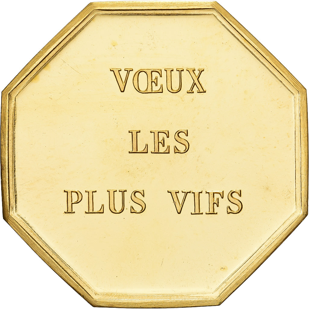 Francja, Token, Amour et Mariage, Voeux, Pokryty brązem, Rochard, MS(63)