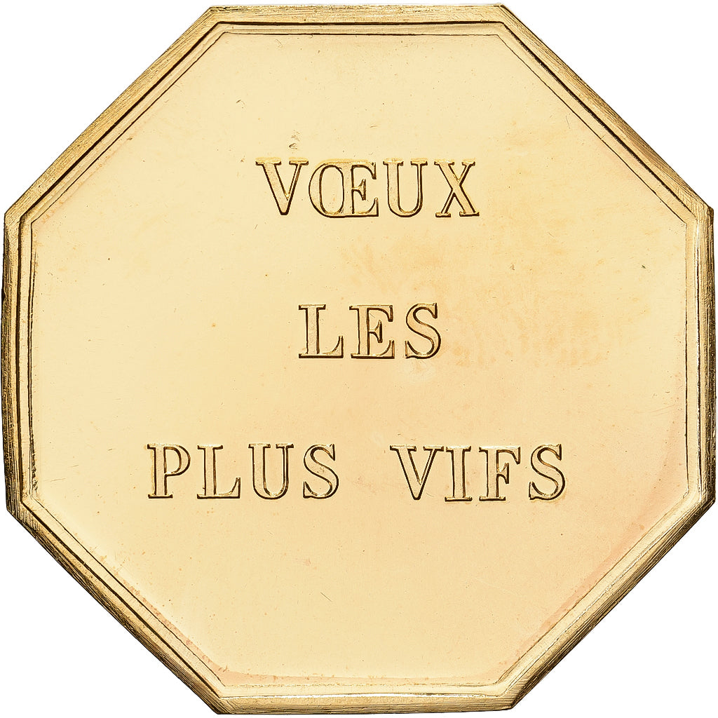 France, Token, Amour et Mariage, Voeux, Gilt Bronze, Marie de France, MS(63)