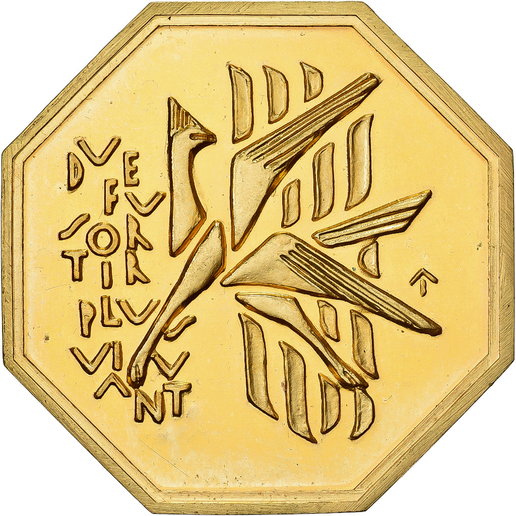 France, Token, Amour et Mariage, Voeux, Gilt Bronze, Du Feu sortir plus Vivant