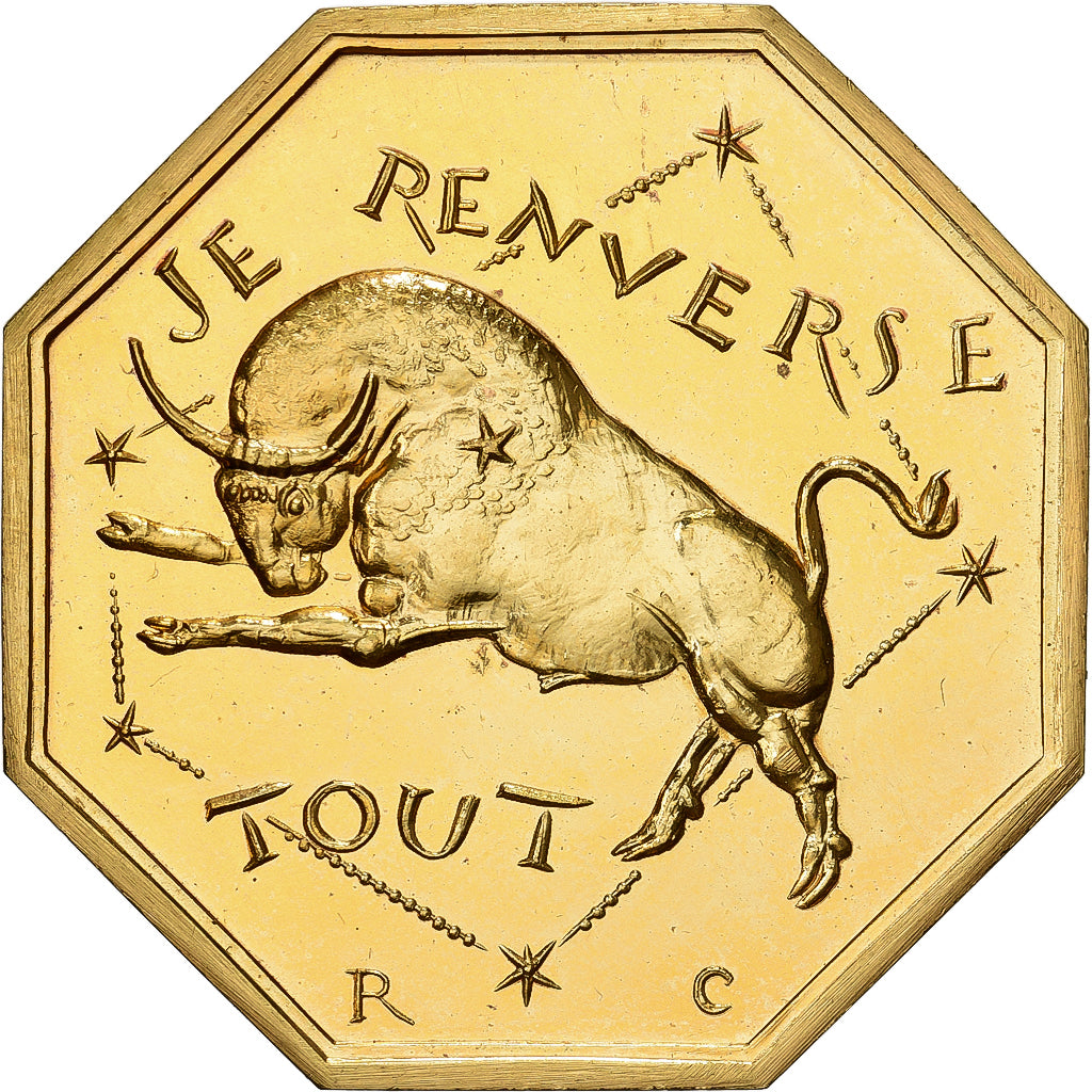 Frankrijk, Token, Amour et Mariage, Voeux, Gilt Bronze, Zodiaque - Taureau, UNC-