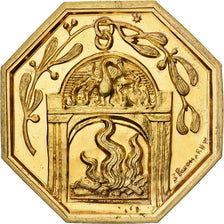 France, Token, Amour et Mariage, Voeux, Gilt Bronze, Ponomarew, MS(63)