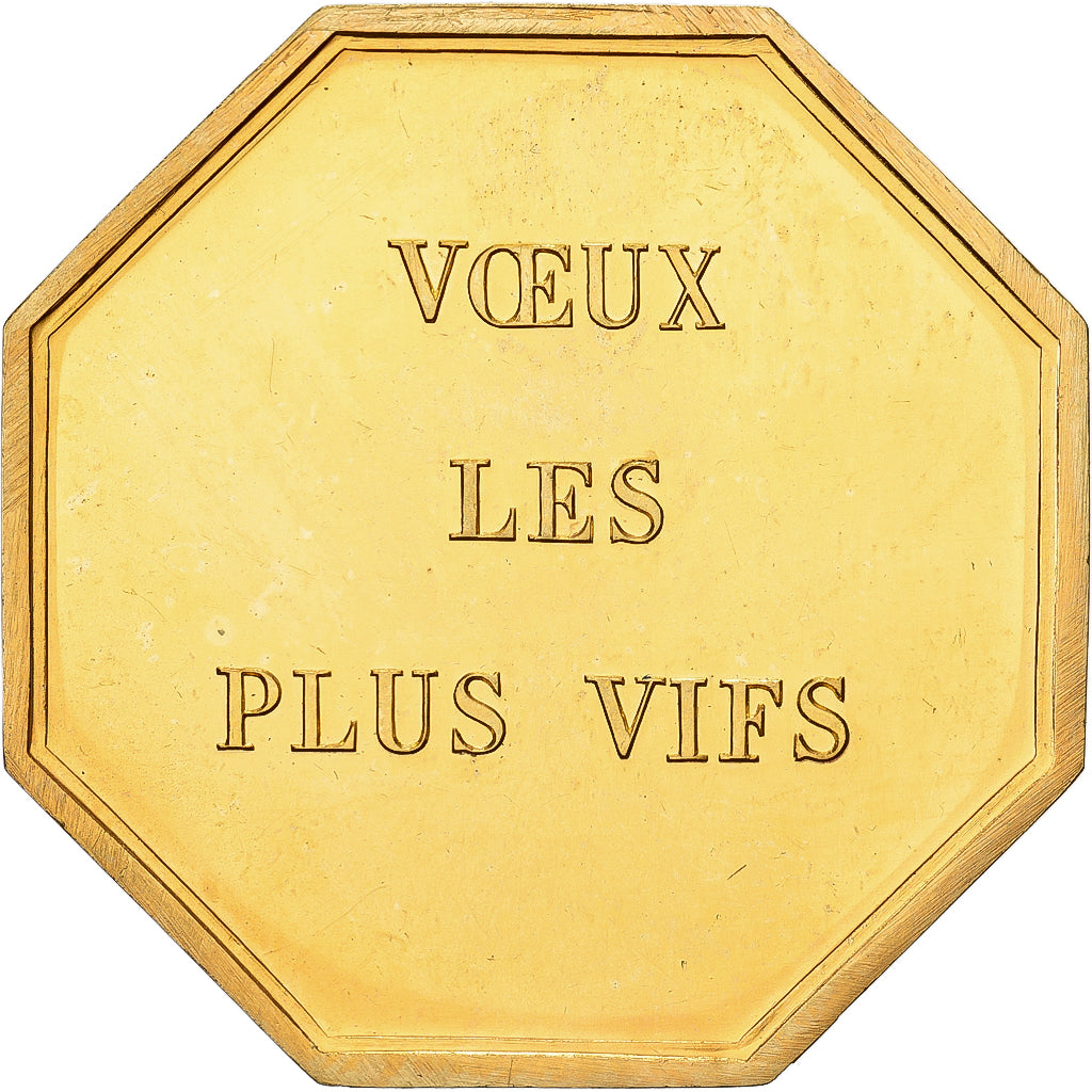 France, Token, Amour et Mariage, Voeux, Gilt Bronze, Chat, MS(63)
