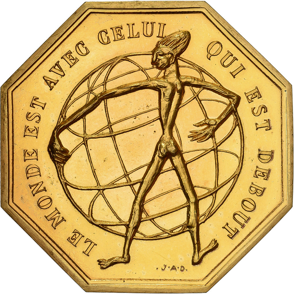 Francja, Token, Amour et Mariage, Voeux, Pokryty brązem, MS(64)