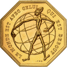 France, Token, Amour et Mariage, Voeux, Gilt Bronze, MS(64)