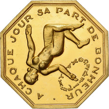 France, Token, Amour et Mariage, Voeux, Gilt Bronze, MS(64)