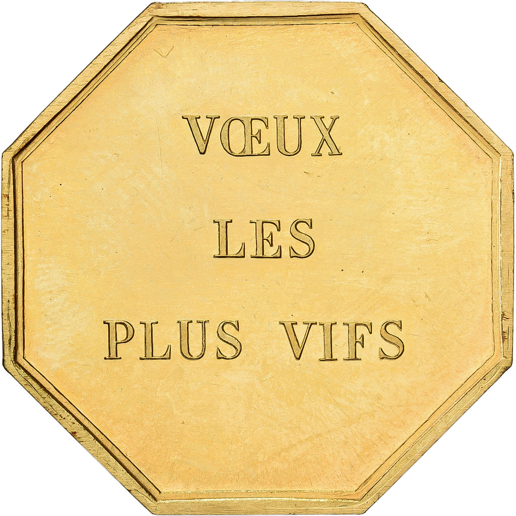 France, Jeton, Amour et Mariage, Voeux, Gilt Bronze, SPL, La Mer