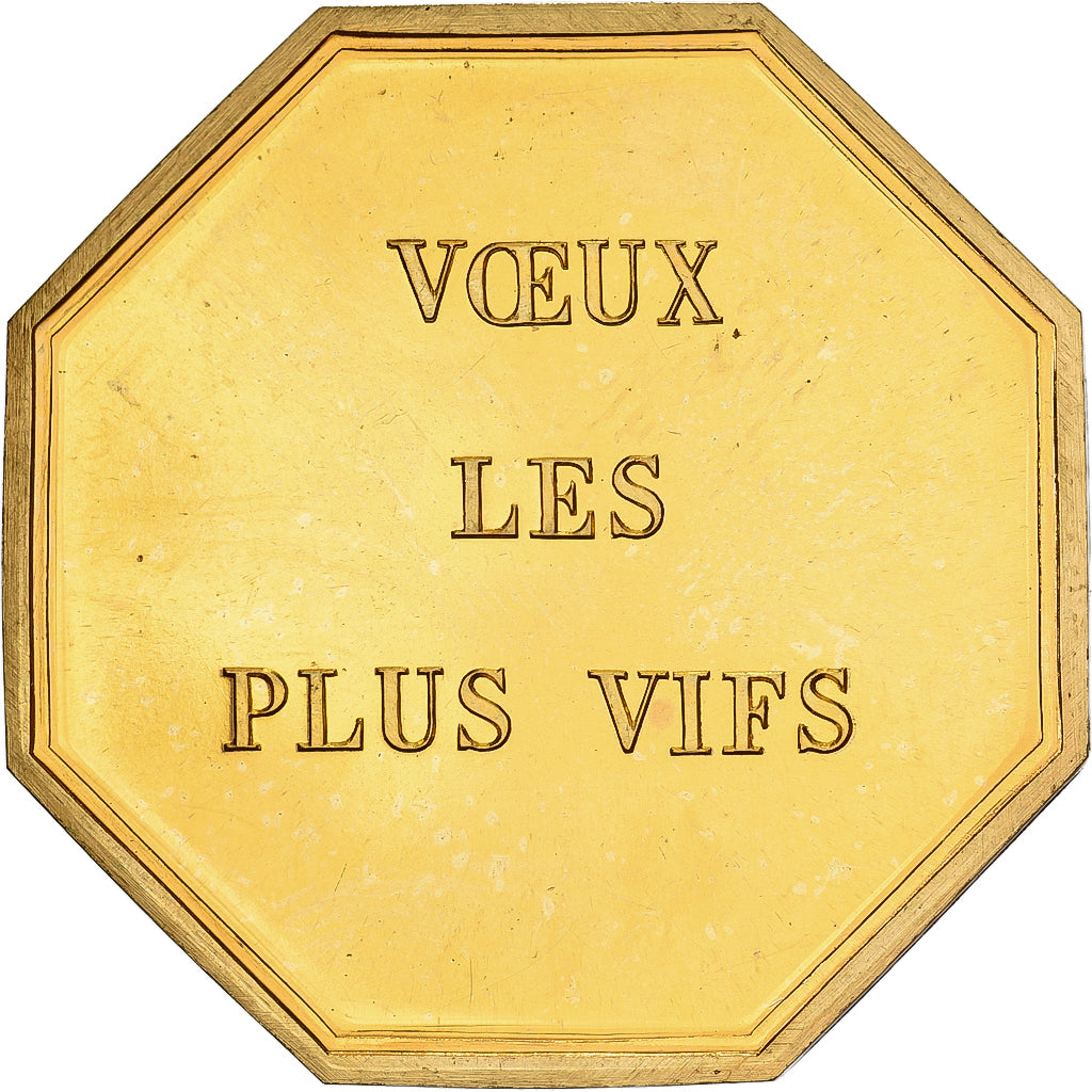 Francja, Token, Amour et Mariage, Voeux, Pokryty brązem, Pomme de Pin, MS(63)