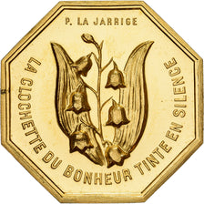 France, Token, Amour et Mariage, Voeux, Gilt Bronze, La Jarrige, MS(63)