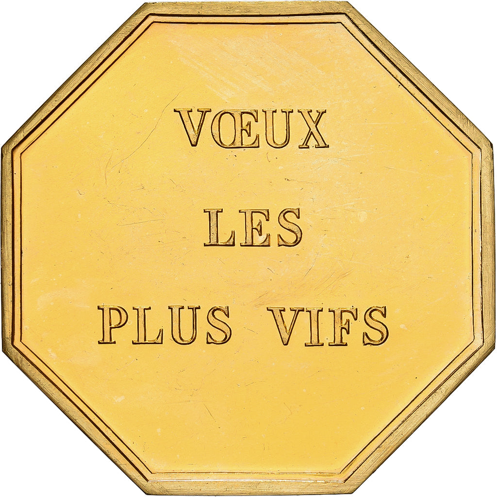 Francja, Token, Amour et Mariage, Voeux, Pokryty brązem, MS(64)