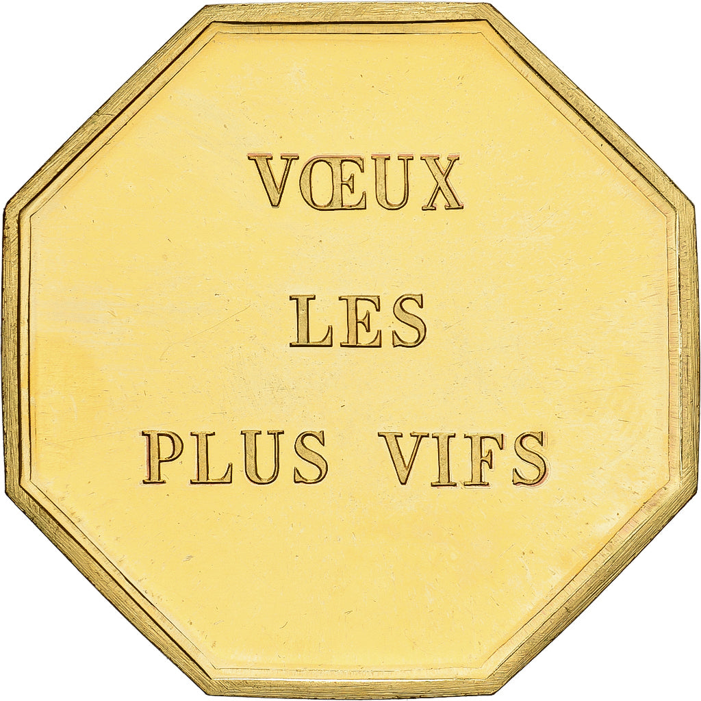 França, Token, Amour et Mariage, Voeux, Bronze Dourado, Chapelle, MS(63)